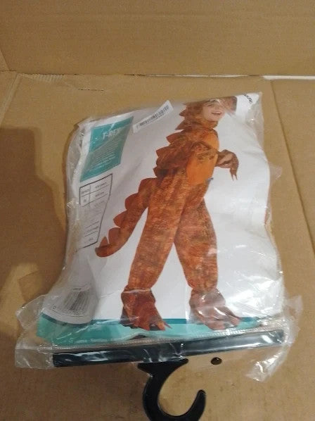Amscan 9904748 Kids Brown T Rex Dinosaur Hooded Jumpsuit Fancy Costume 4+ New