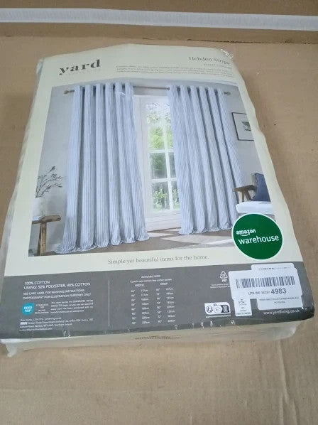 Yard Furn Hebden Eyelet Pair Ultra Soft Lined Striped Curtain 2.29x1.68m New