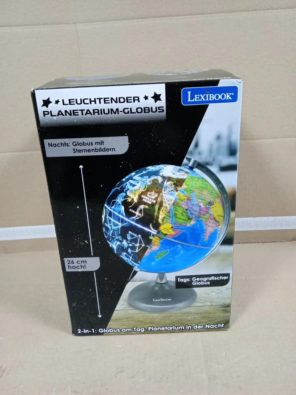 LEXIBOOK NLJ185DE Illuminated STEM 2in1 Day Globe Constellation Map Night New