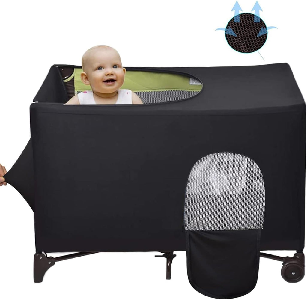 XQBAG Crib Tent Stretchy Blackout Tent Pack N Play Bed Darkening Cover