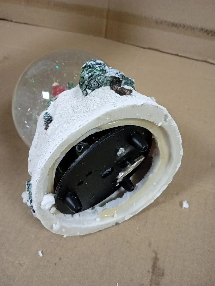The Christmas Workshop Musical Snow Globe Snowman Festive Decoration 15cm Glass