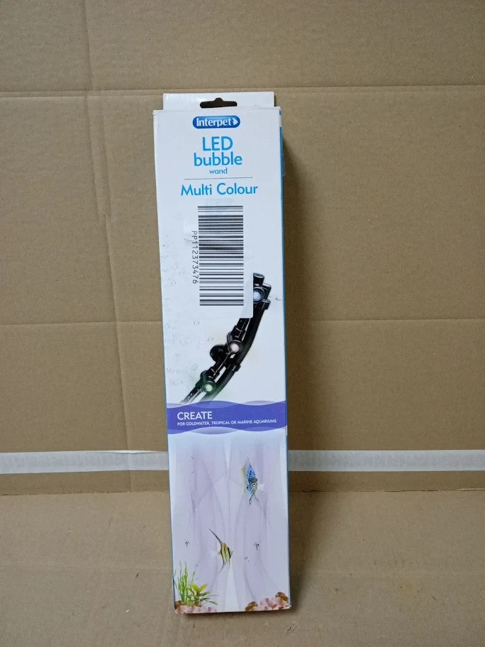 Interpet LED Flexible Bubble Wand Light Air Wall Fish Tank Multi Colour 34cm New