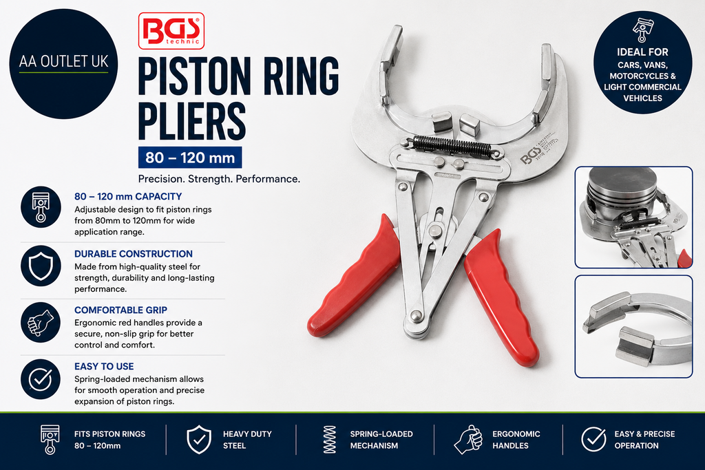 BGS 8370 Piston Ring Pliers 80-120mm Polyvinyl Chloride Rubber Multicoloured
