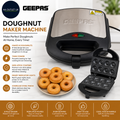Geepas 750W Doughnut Maker Machine 8 Hole Stainless Steel Donut Maker Non Stick