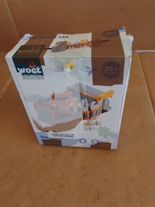 Woet Orange Kids Tool Belt Set Pretend Play Carpenter Toy Wooden 3+