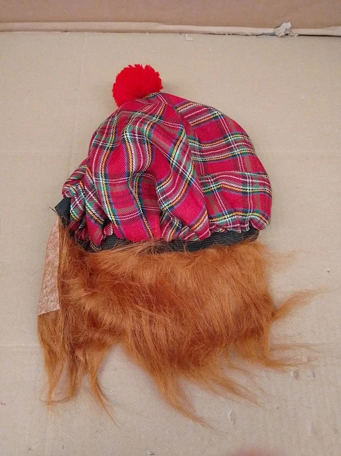 Red Tartan Scots Hat Ginger Hair 1pc Classic Design Perfect Parties New