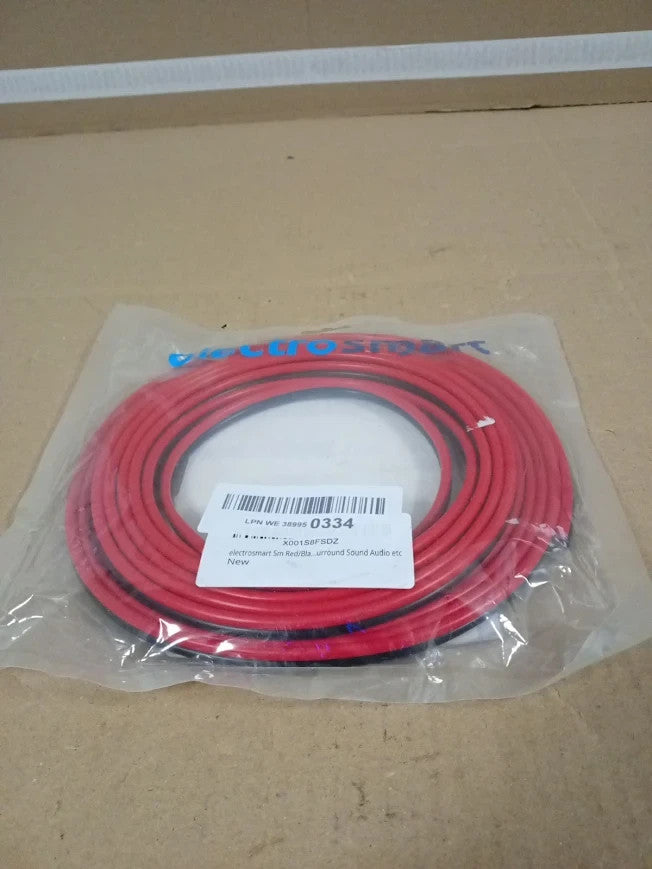 Electrosmart 5m Red Black Speaker Cable Twin Core Audio Wire Surround Sound New