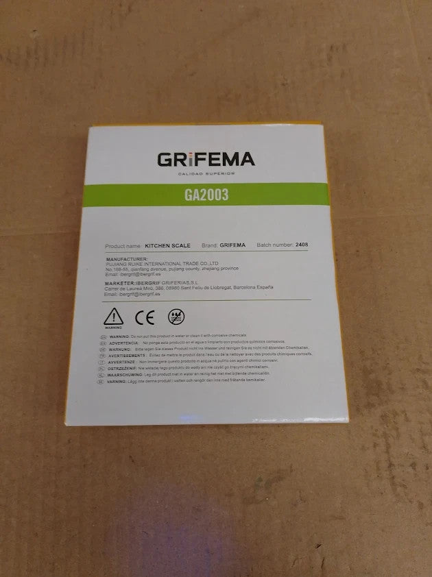 GRIFEMA GA2003 Digital Kitchen Scales Trays 500g Food Weighing Scale Kitchen New