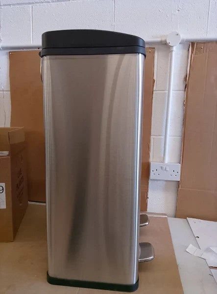 Habitat 55L Twin Compartment Pedal Bin Steel 98cm Height Lid Open 72x46.8x38cm