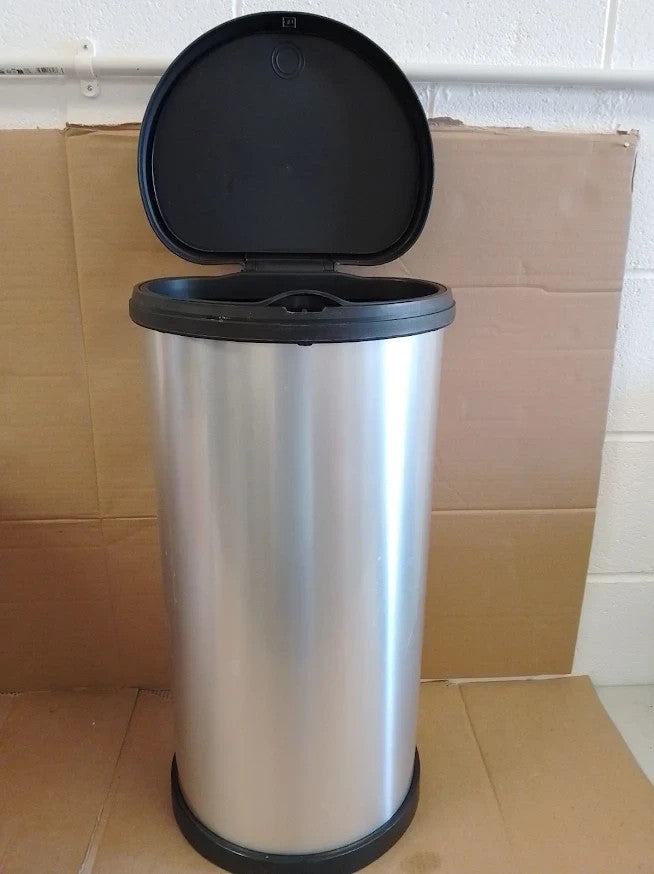 Curver 40 Litre Deco Touch Top Kitchen Bin Silver Waste Lightweight Resin