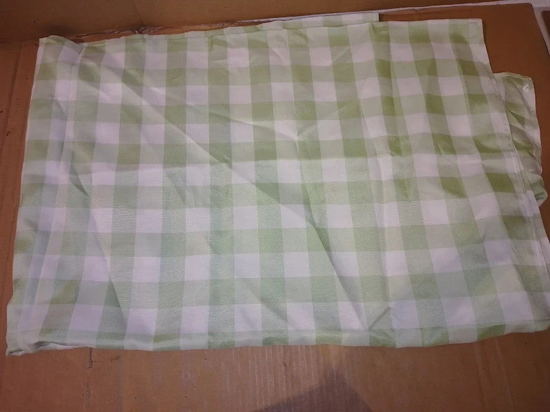 Kesfey Light Green Gingham Tablecloths Polyester 140x200cm Rectangle Checkered