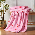 Catherine Lansfield Heart Cosy Fleece Oversized 200x240cm Blanket Throw Pink New