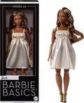 Barbie Basics Model Collector Fashion Doll 09 Brunette Hair Golden Dress New