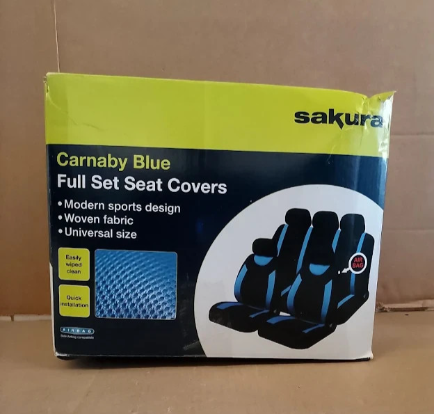 Sakura SS5292 Carnaby Blue Car Seat Cover Set Universal Airbag Compatible