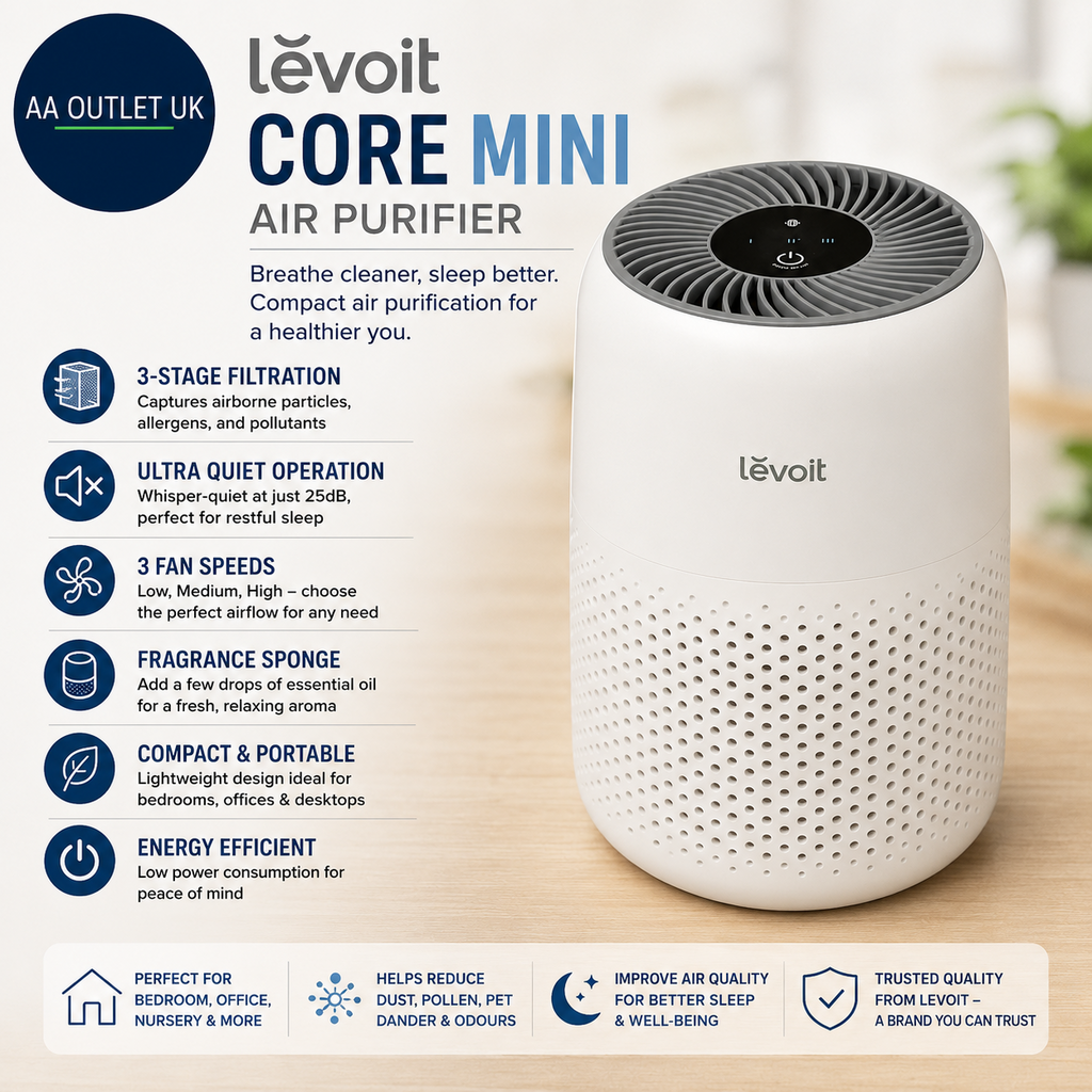 LEVOIT Air Purifier Bedroom Home Quiet HEPA Filter Cleaner Dust 3 Speed White