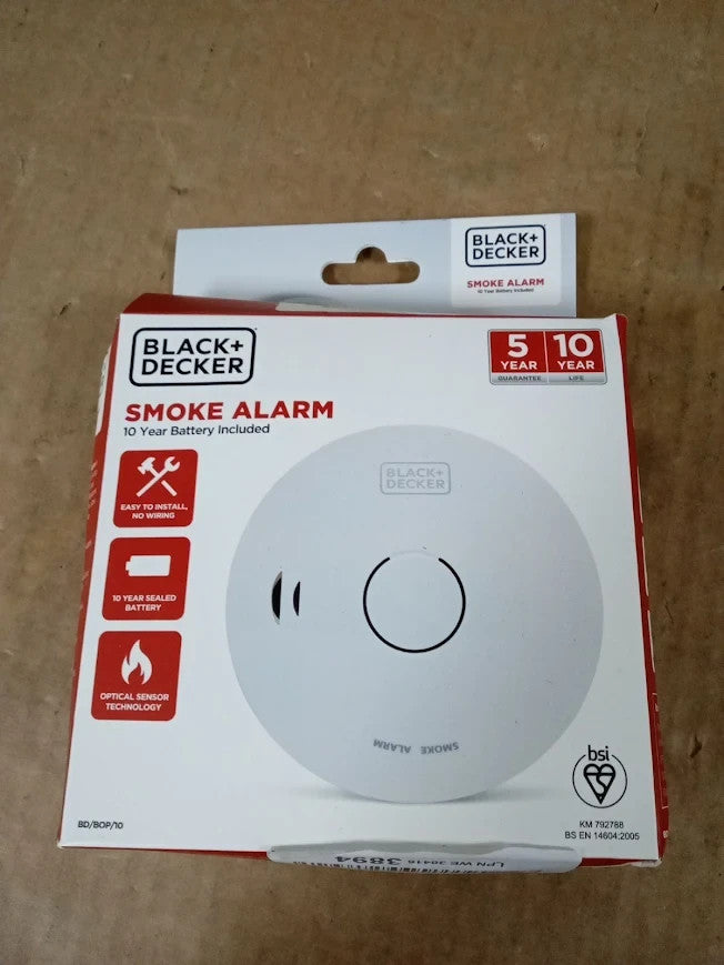 Black+Decker Smoke Alarm Home Battery Powered Easy To Install Detector New