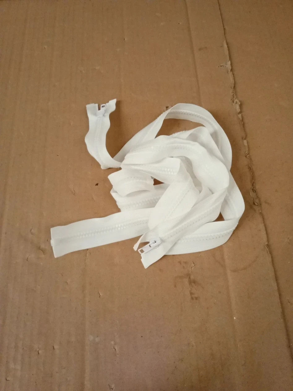 Sawoake 2 Pieces #5 28 Inch Separating Jacket Zippers for Sewing Coats White New