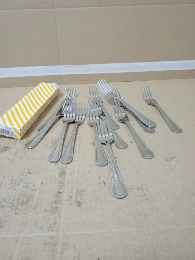 Grunwerg Bead Dessert Forks DFBDR 18/0 Stainless Steel Set Of 12 New
