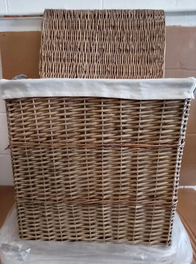 Argos Home 2 Compartment Willow Laundry Basket 56x55x35cm Capacity 100L Grey