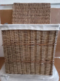 Argos Home 2 Compartment Willow Laundry Basket 56x55x35cm Capacity 100L Grey