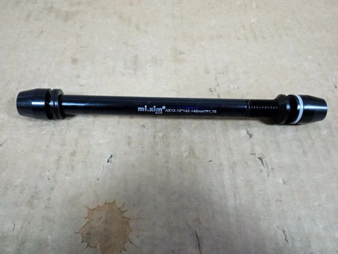 Mixim 12mm Rear Thru Axle M12 x P1.75 142-148mm MTB Road Bike Axle Black New