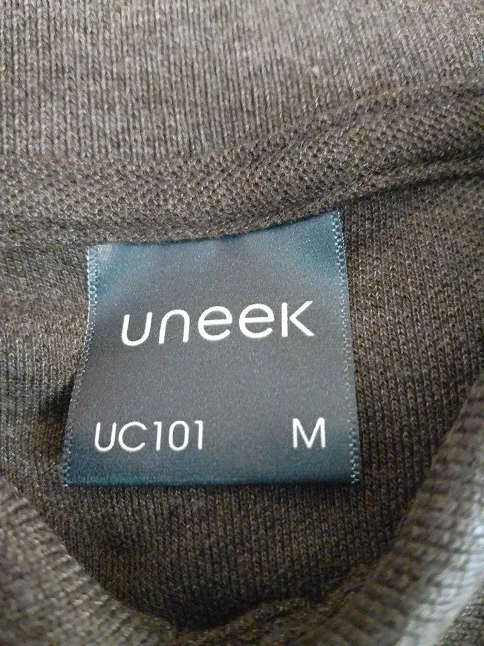Uneek Unisex Classic Polo Shirt Button Collard Neck Medium Grey New