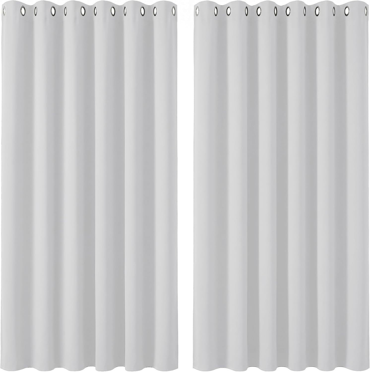 Deconovo Super Soft Eyelet Room Darkening Curtains 90x90in Silver Grey New