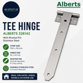 Alberts 326142 Tee Hinge Riveted Pin Stainless Steel Strip 292x34mm
