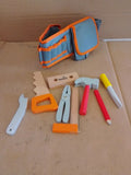 Woet Orange Kids Tool Belt Set Pretend Play Carpenter Toy Wooden 3+