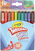 Crayola Swirl Mini Twistable Crayons Assorted Colours Pack 10 Magical 3+ New