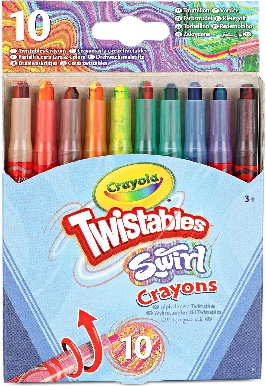 Crayola Swirl Mini Twistable Crayons Assorted Colours Pack 10 Magical 3+ New