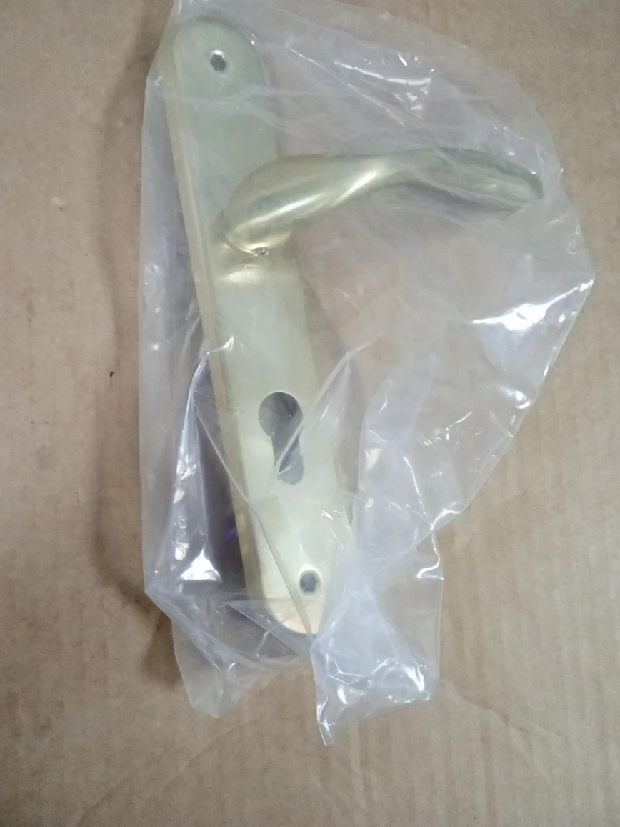 Amig Door Handle Set Lena Model Steel 238x40mm Keyhole 70mm Matt Brass