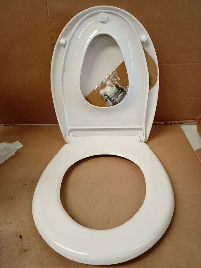 Home White Family Toilet Seat Universal Fit Durable Strong Easy To Clean