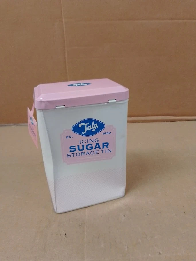 Tala Originals Metal Pink Cream Nostalgic Design Storage Tin Holds Full Bag