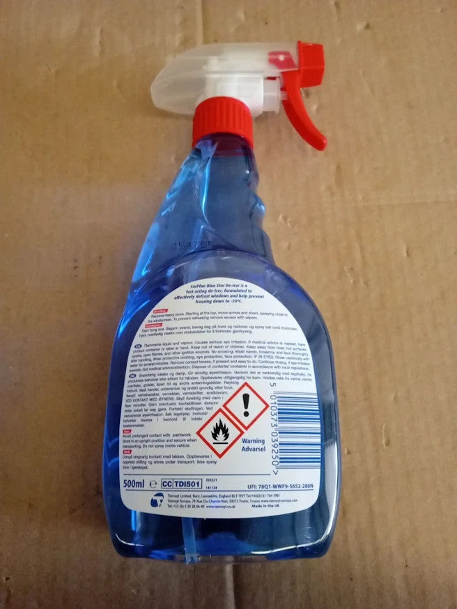CarPlan TDI501 Blue Star Winter De Icer Trigger Spray 500ml  4 Pieces Design
