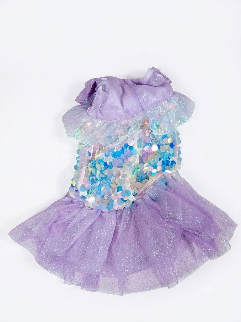 Little Mermaid Princess Fancy Dress Costume Girls Purple Age 4-5 Years New