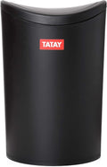 TATAY 6L Bathroom Bin Swing Lid Compact Black Plastic Toilet Bin Durable New