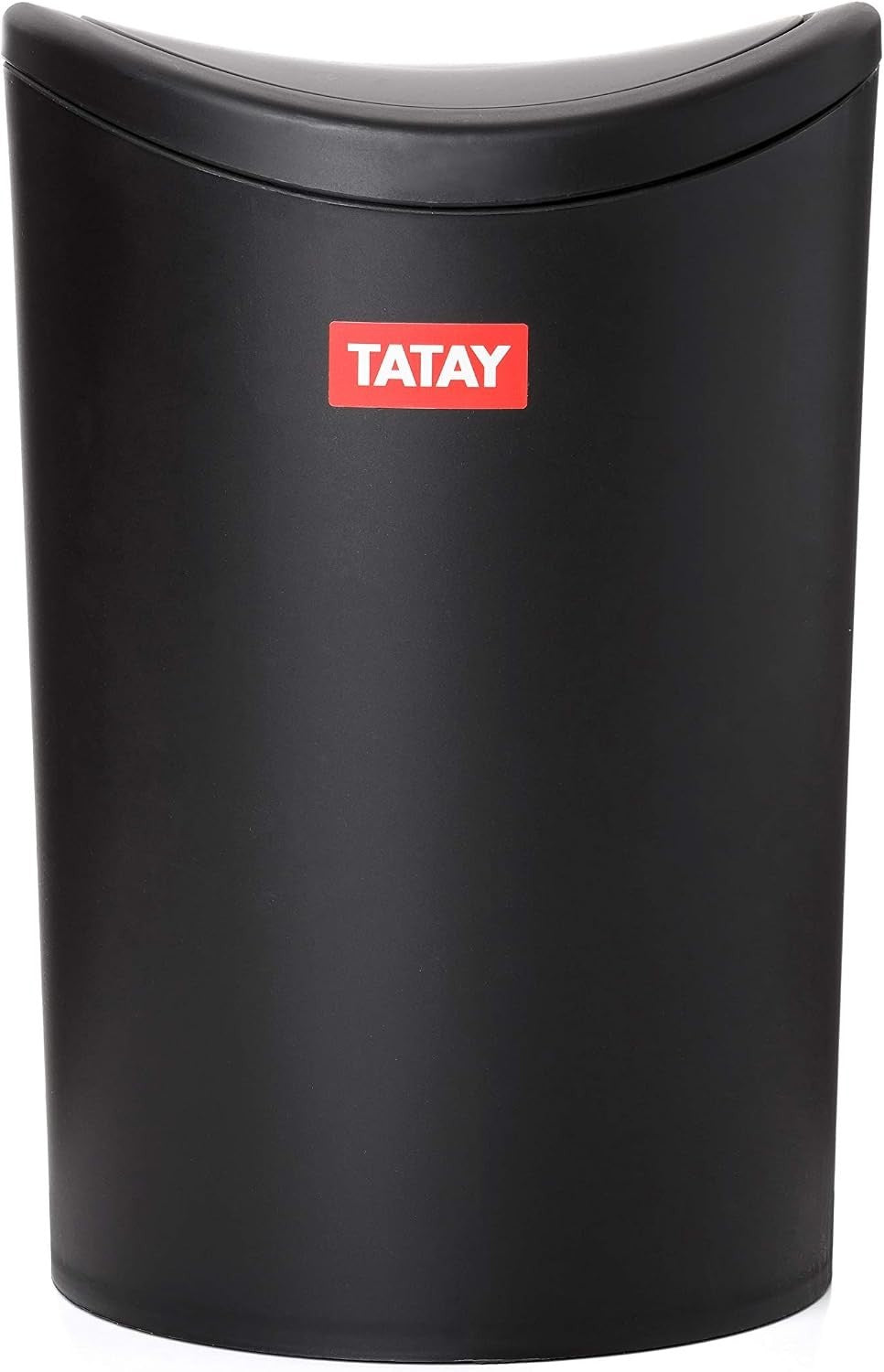 TATAY 6L Bathroom Bin Swing Lid Compact Black Plastic Toilet Bin Durable New