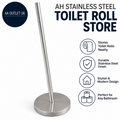 Habitat Stainless Steel Toilet Roll Holder 44x15x15cm Waste Bin 1Litre