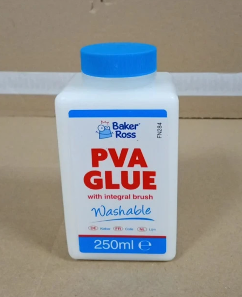 Baker Ross FN284 PVA Glue Brush Arts Crafts Adhesive Design 250ml 1 Piece