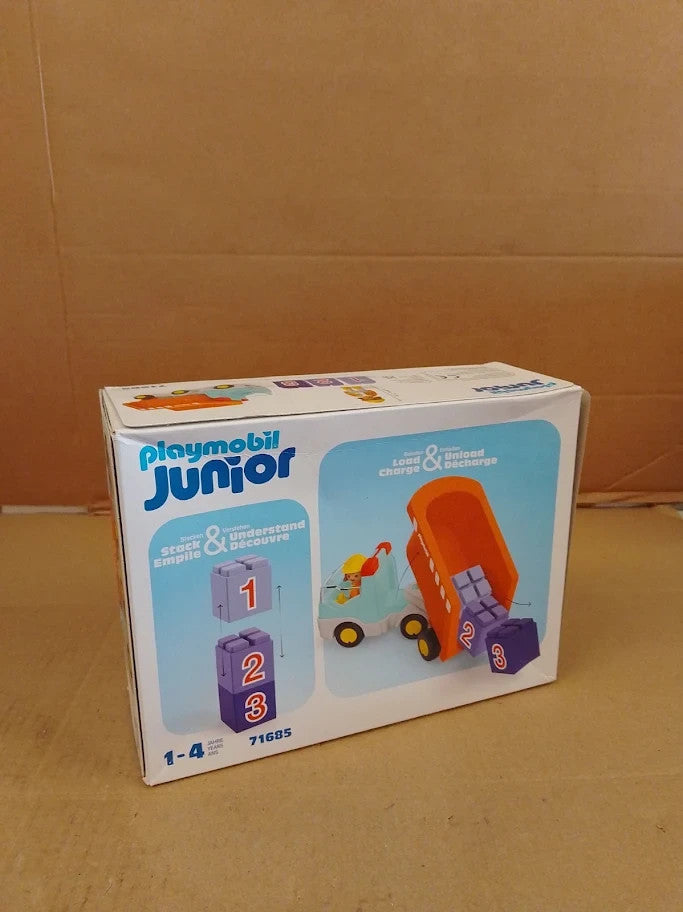 Playmobil Junior Dump Truck Including Construction 3 Stackable Stones 1+ New