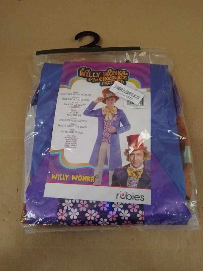 Rubies Official WB Willy Wonka Costume Adults Fancy Dress Halloween Medium New