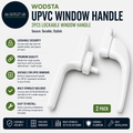 Wosta UPVC Window Handle 2pc Lockable Aluminum White Multi Spindles