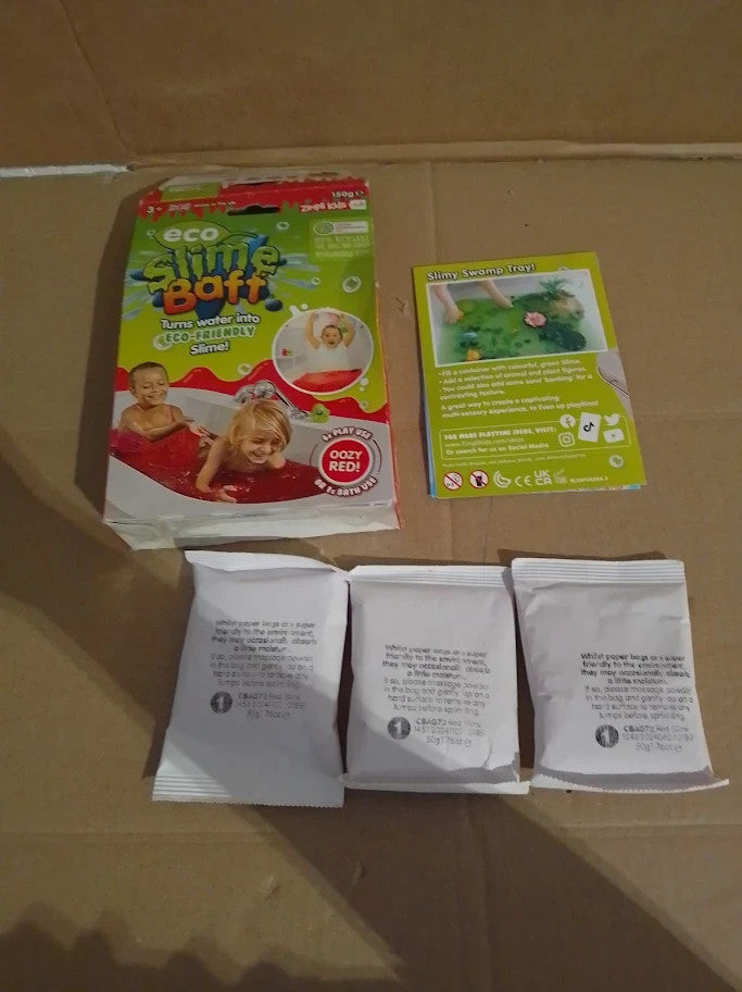 Zimpli Eco Slime Baff Red 1 Bath 4 Play Uses Magically Turns Water Goey 3+ New