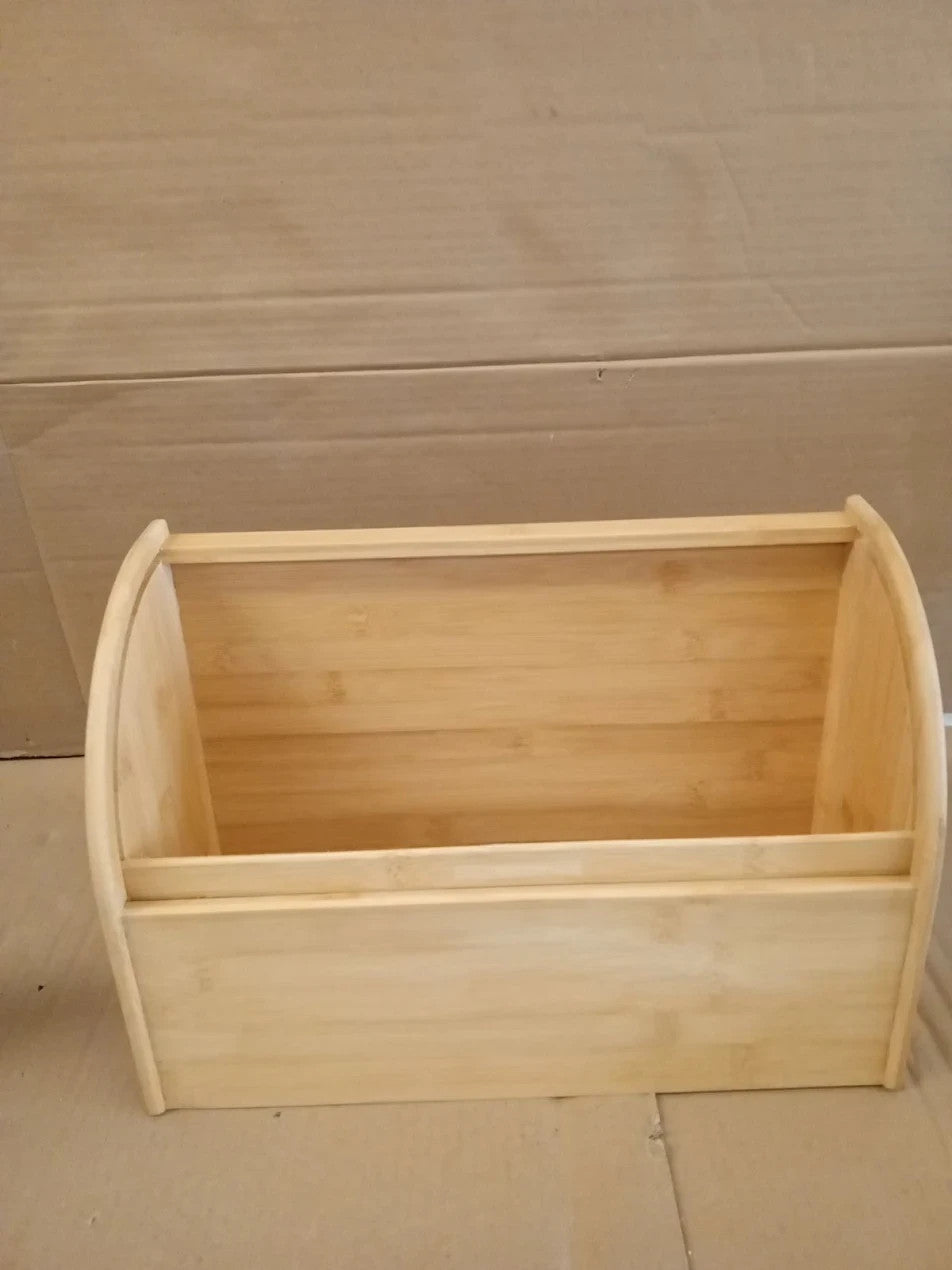 Habitat Bamboo Bread Bin Roll Top Lid 16x38x26cm Full Loaf Kitchen Kit