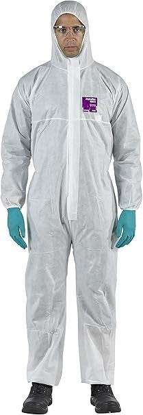 Ansell AlphaTec 1500 Model 138 Disposable Work Overall Hood Chemical New