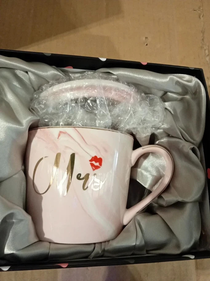 Exreizst Mrs Coffee Mugs Wedding Gifts Marble Ceramic 12oz Set Perfect New