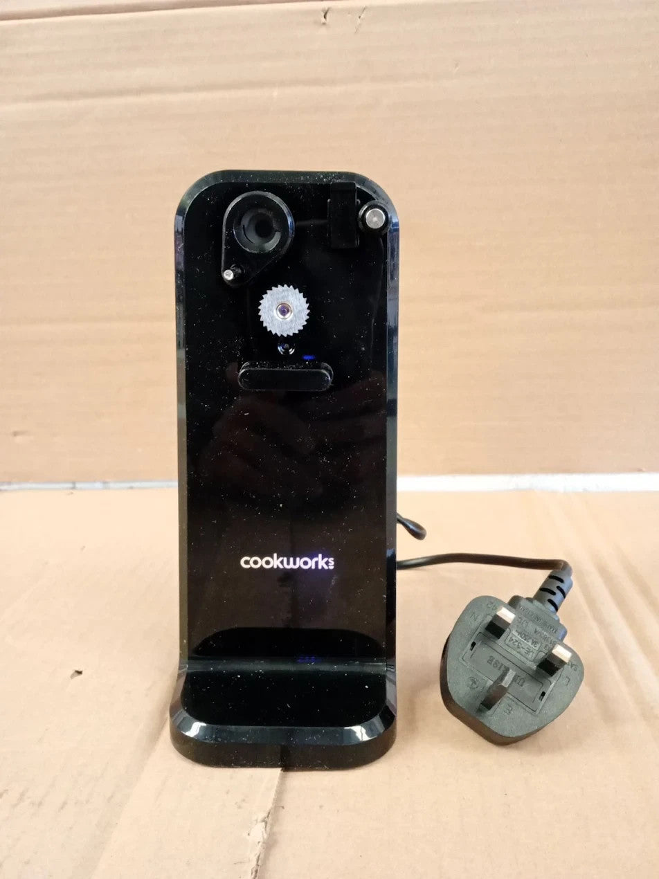 Cookworks Can Opener Black 50 Watts Magent Prevents Lid Magnetic Holder