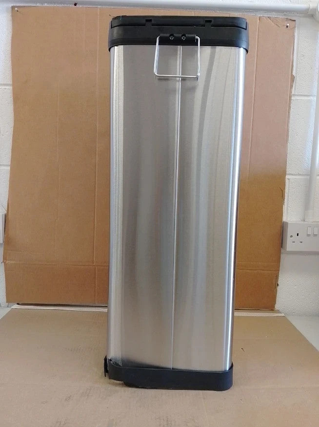 Habitat 30 Litre Slim Line Modern Pedal Bin Silver Kitchen Bathroom Waste Design