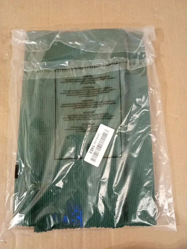 Encasa XO Dining Table Runner Yarn Dyed Fine Ribbed Cotton Dark Green 32x150cm